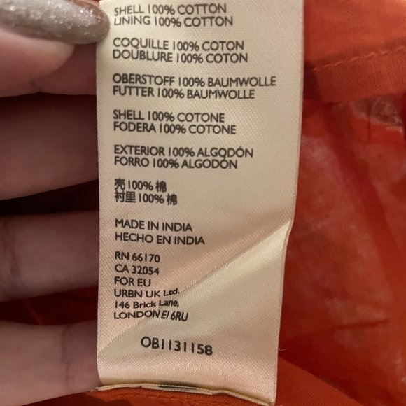 Like New Free People Orange Floral Pleat Mini Skirt Size 12 - Picture 4 of 5